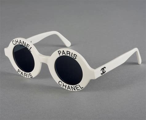 white round vintage chanel paris sunglasses replica|CHANEL White Round Sunglasses for Women for sale .